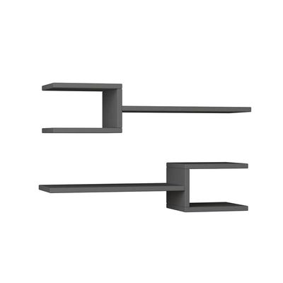 Mourah Fork Wall Shelf Set Of 2 - Anthracite - 2 Years Warranty