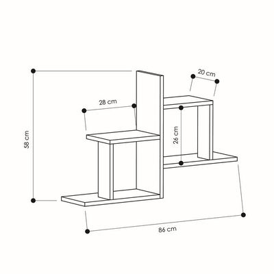 Mourah Olly Wall Shelf - Dark Oak - 2 Years Warranty