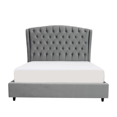 Aida 180x200 King Button Tufted Bed - Grey