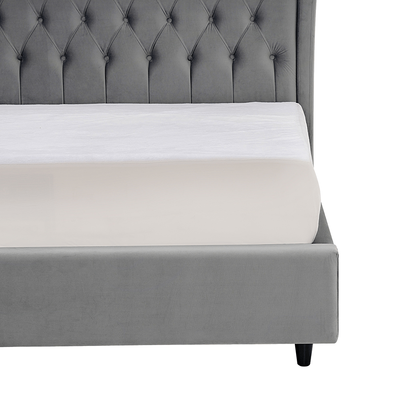 Aida 200x200 Super King Button Tufted Bed - Grey