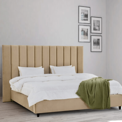 Crum 150x200 Queen Upholstered Bed - Beige