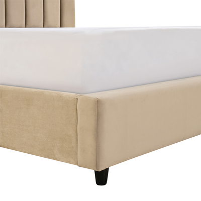 Crum 200x200 Super King Upholstered Bed - Beige