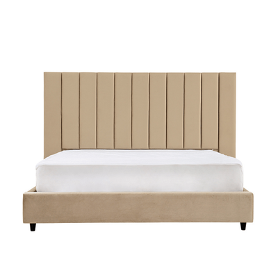 Crum 200x200 Super King Upholstered Bed - Beige