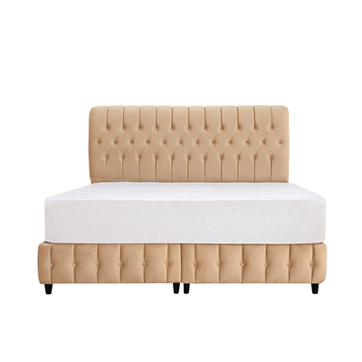 Cyra 90x200 Single Button Tufted Bed - Gold