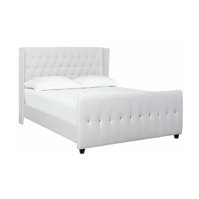 Diamond 90x200 Single Upholstered Bed - Cream