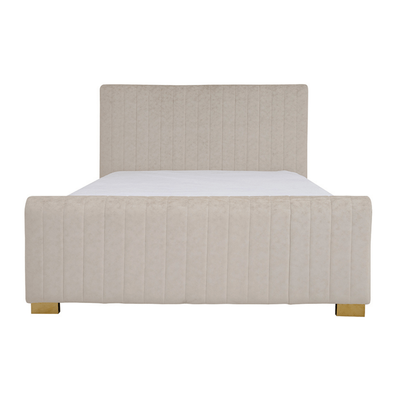 Elegant 180x200 King Upholstered Bed - Beige