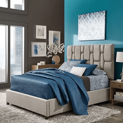 Estella 150x200 Queen Premium Upholstered Bed - Beige