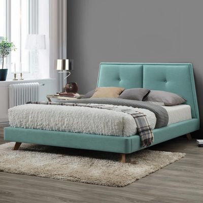 Estorn 90x200 Single Upholstered Bed - Teal