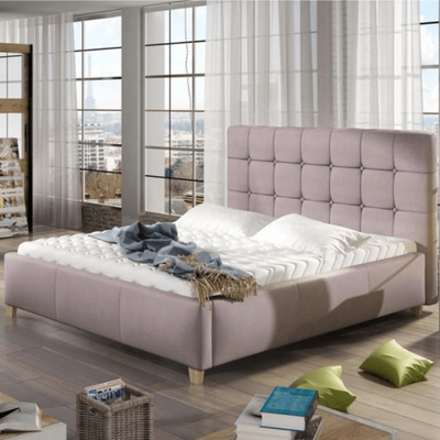 Finley 200x200 Super King Tufted Upholstered Bed - Rose