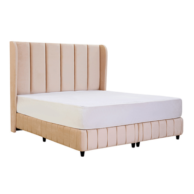 Grace 200x200 Super King Upholstered Bed - Beige