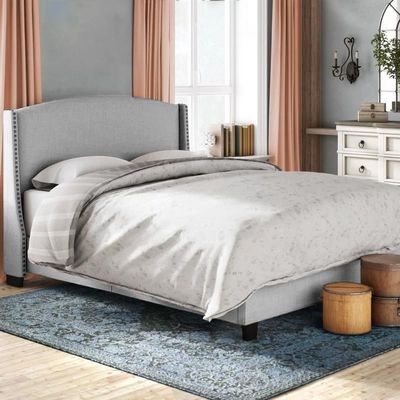 Larin 200x200 Super King Velvet Bed - Light Grey