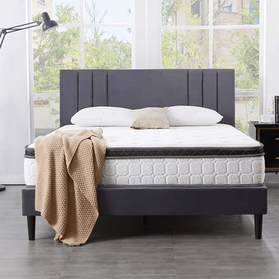 Linen 90x200 Single Upholstered Bed - Black