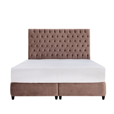 Nyla 90x200 Single Luxury Upholstered Bed - Brown