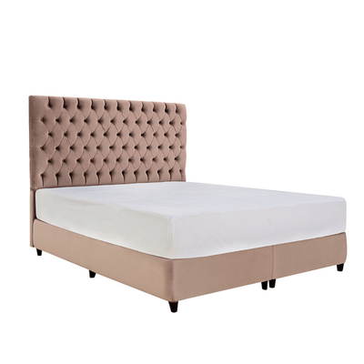 Nyla 90x200 Single Luxury Upholstered Bed - Brown