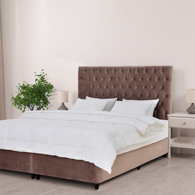 Nyla 150x200 Queen Luxury Upholstered Bed - Brown