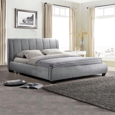 Oliver 200x200 Super King Channel Bed - Light Grey