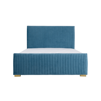 Raymond 90x200 Single Upholstered Bed - Blue