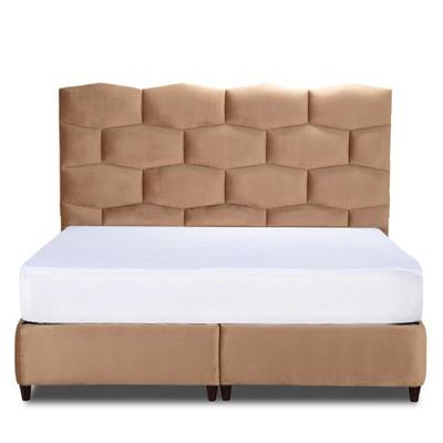 Supreme 200x200 Super King Upholstered Bed - Light Brown