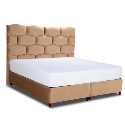 Supreme 200x200 Super King Upholstered Bed - Light Brown