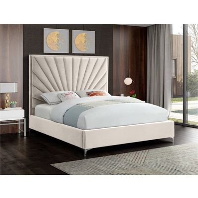 Zinus 180x200 King Upholstered Bed - Cream