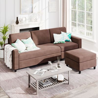 Athens 3 Seater Sectional Sofa - Chocolate
