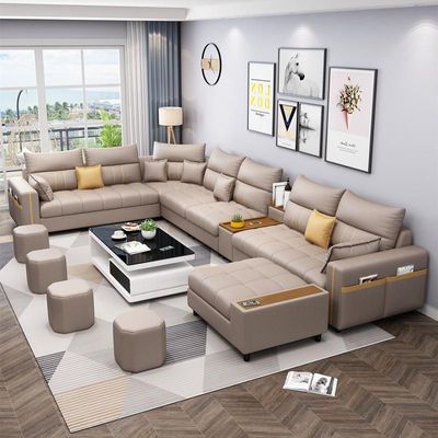 Kristel 7 Seater Sectional Sofa - Beige