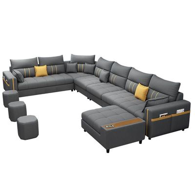 Kristel 7 Seater Sectional Sofa - Dark Grey