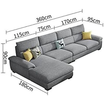 Chester 4 Seater Sectional Sofa - Grey
