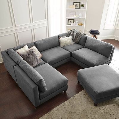 Delsie 6 Seater Sectional Sofa - Grey
