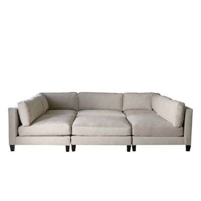 Delsie 6 Seater Sectional Sofa - Beige
