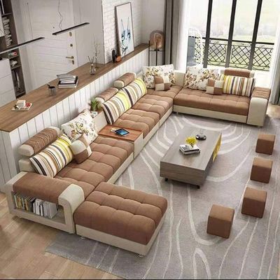 Lindsey 8 Seater Sectional Sofa - Brown
