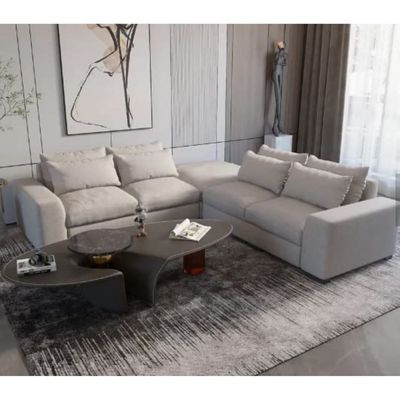 Overstuffed 5 Seater Sectional Sofa - Beige