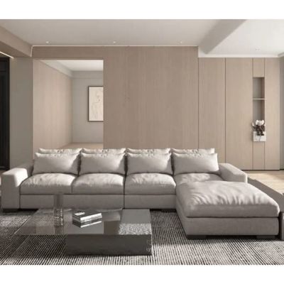 Overstuffed 5 Seater Sectional Sofa - Beige