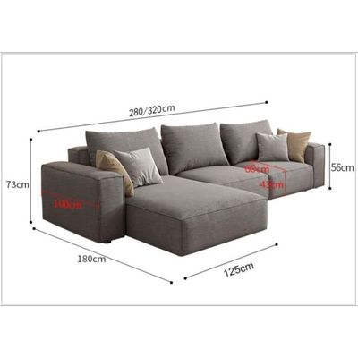 Rabia 3 Seater Sectional Sofa - Brown
