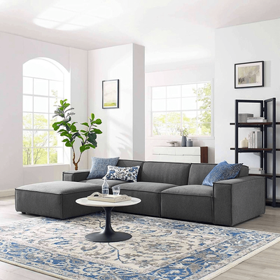 Hampton 4 Seater Sectional Sofa - Grey