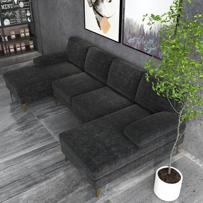 Leisure 4 Seater Sectional Sofa - Black
