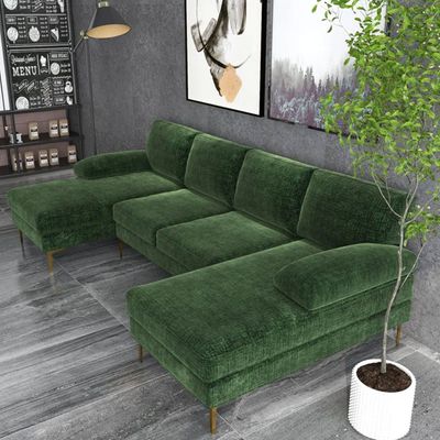 Leisure 4 Seater Sectional Sofa - Dark Green
