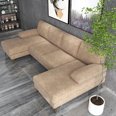 Leisure 4 Seater Sectional Sofa - Light Brown

