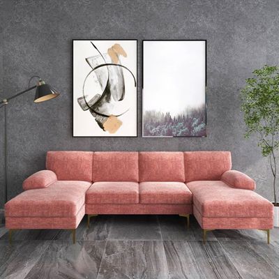 Leisure 4 Seater Sectional Sofa - Pink
