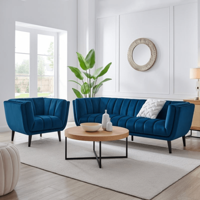 أريكة كونفي 1+3 مقاعد - أزرق