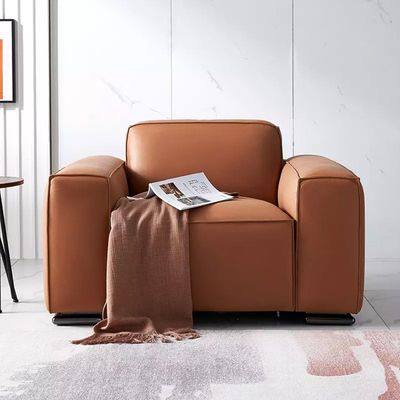 Faux 1 Seater Sofa - Brown
