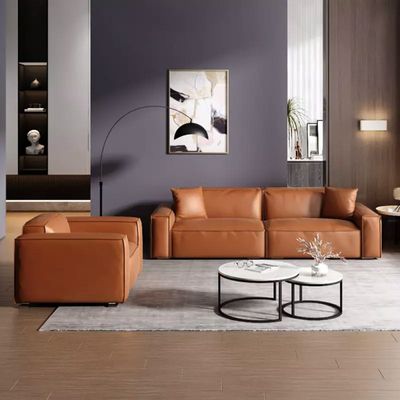 Faux 2 Seater Sofa - Brown
