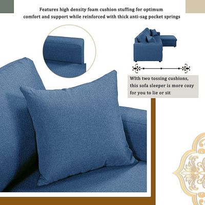 Hunter 3 Seater Diwan Sofa Cum Bed - Blue
