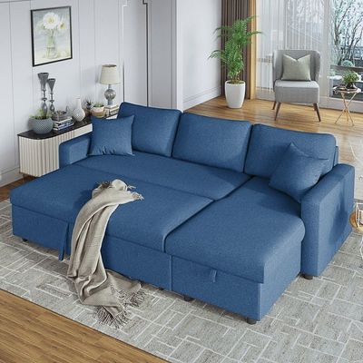 Hunter 3 Seater Diwan Sofa Cum Bed - Blue
