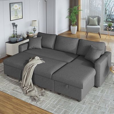 Hunter 3 Seater Diwan Sofa Cum Bed - Grey
