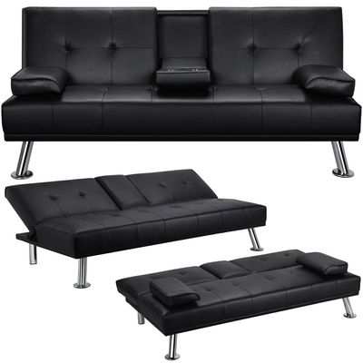 Strandom 2 Seater Futon Sofa Bed - Black