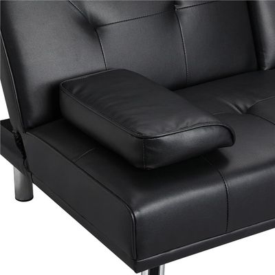 Strandom 2 Seater Futon Sofa Bed - Black