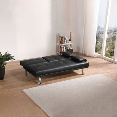 Strandom 2 Seater Futon Sofa Bed - Black