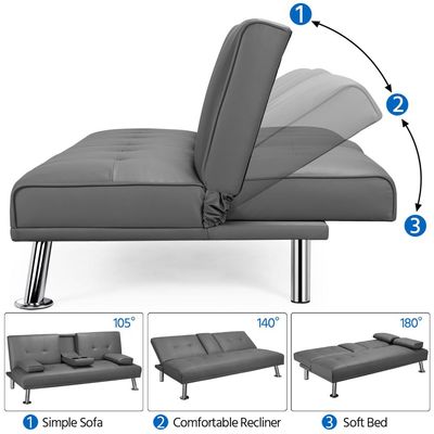 Strandom 2 Seater Futon Sofa Bed - Grey