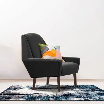 Aabrina 1 Seater Velvet Sofa - Black